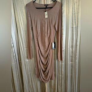 Express Sweater Dress Small Beige